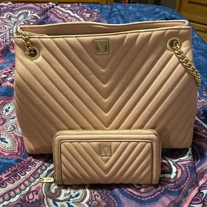 Orchid Blush Victoria Secret Shoulder tote and matching Wallet